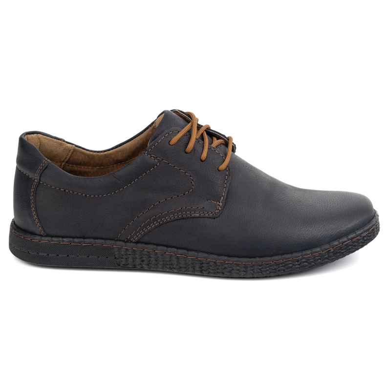 KOMODO Chaussures en cuir masculin décontractées 933/2 noir le noir