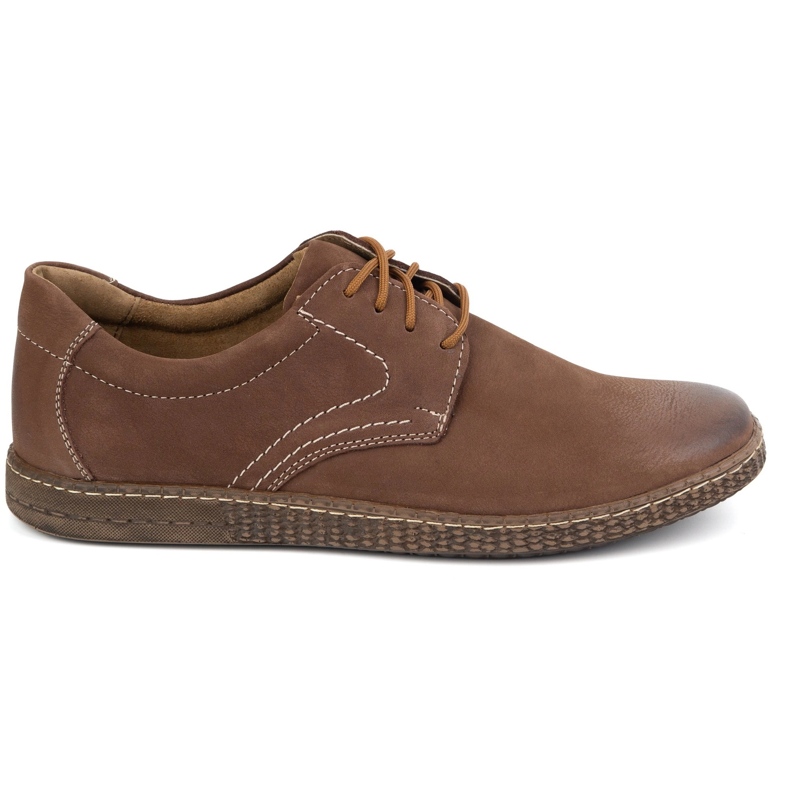 KOMODO Chaussures en cuir masculin décontractées 933/2 marron brun KOMODO Chaussures en cuir masculin décontractées 933/2 marron brun