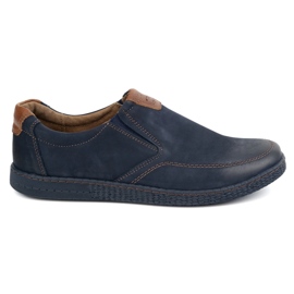 KOMODO Chaussures en cuir masculin décontractées 854/2 bleu marine KOMODO Chaussures en cuir masculin décontractées 854/2 bleu marine