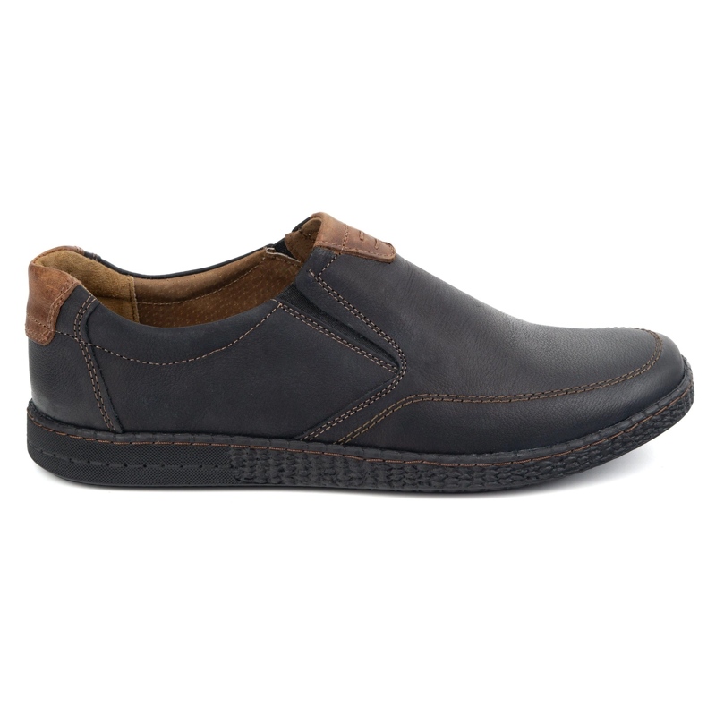 KOMODO Chaussures en cuir masculin décontractées 854/2 noir le noir