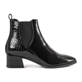 Bottes de Jodhpur aux femmes noires avec un orteil d'amande le noir