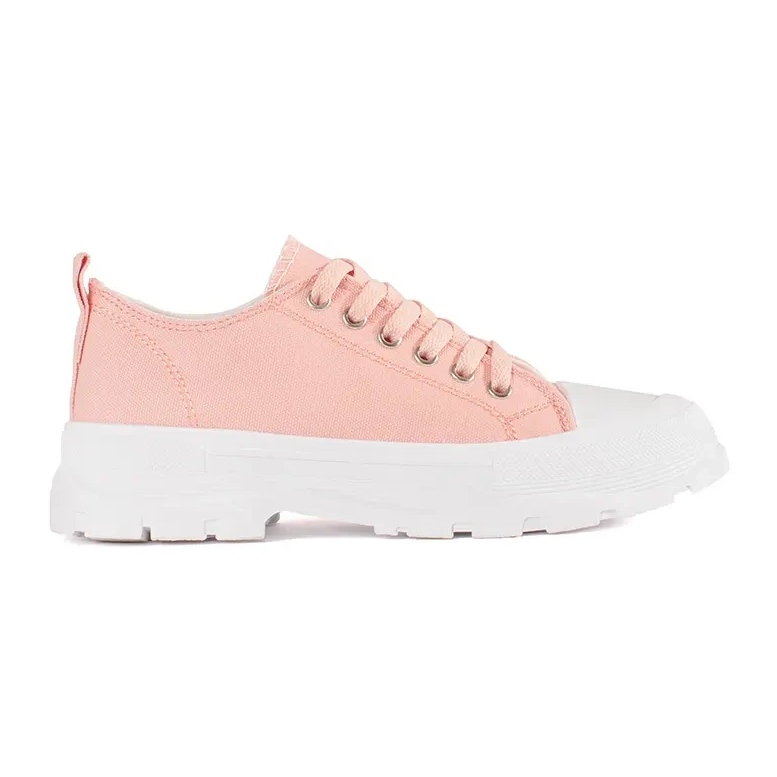 Baskets classiques sur la plate-forme rose clair