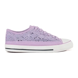 Volet Openwork A lié les baskets violet