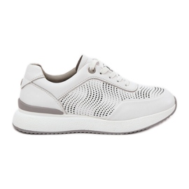 S.Barski Chaussures de sport en cuir Sneakers Women's S. Barski LR51-551 White blanc