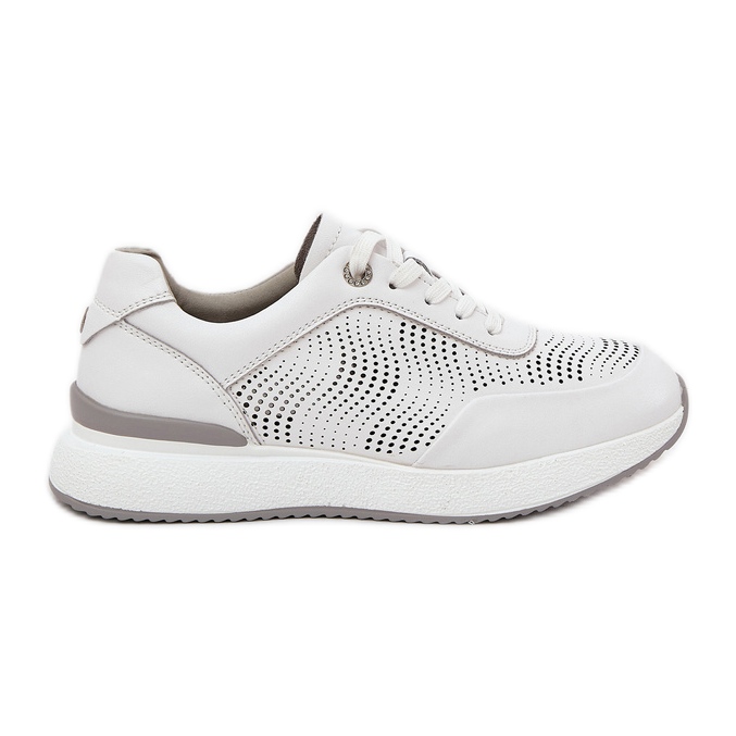 S.Barski Chaussures de sport en cuir Sneakers Women's S. Barski LR51-551 White blanche