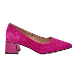 Pumps lisses en daim avec outils pointus Vinceza 66736 Fuksja rose Pumps lisses en daim avec outils pointus Vinceza 66736 Fuksja rose