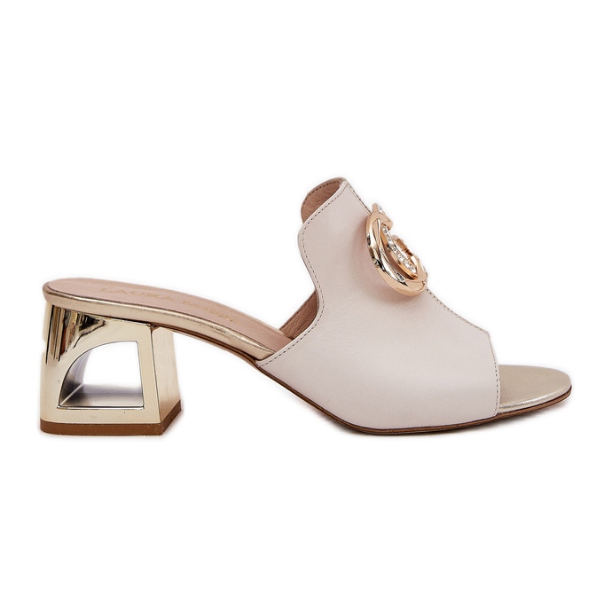 Talons en cuir élégant Laura Messi 2875 beige-or