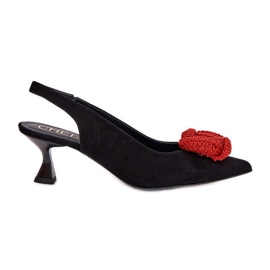 Pumps élégants en daim sur le Chebello 4666 Black Szpilka le noir