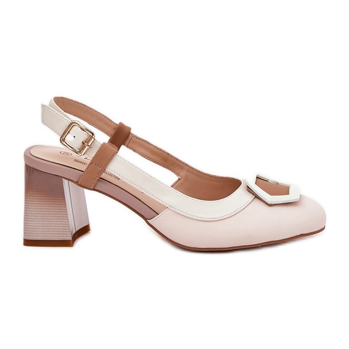 S.Barski Sandales féminines élégantes en cuir sur le pilier beige CR51-569 S.Barski Sandales féminines élégantes en cuir sur le pilier beige CR51-569