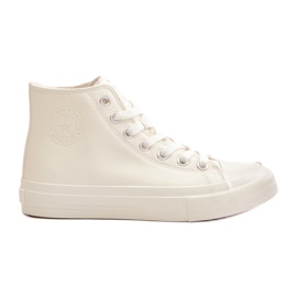 Big Star Baskets isolées pour femmes avec une grande star de l'éco-cuir OO274932 blanc