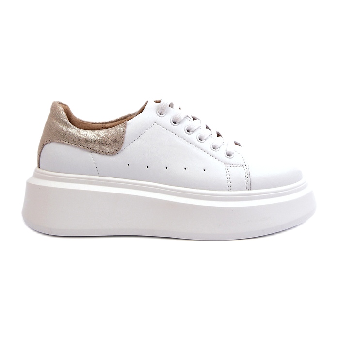 S.Barski Baskets en cuir pour femmes sur la plate-forme blanche D&A LR568 S.Barski Baskets en cuir pour femmes sur la plate-forme blanche D&A LR568