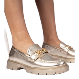 Mocassins élégants dorés élégants