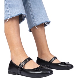 Ballerinas pour femmes noires avec un arc le noir