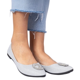 Ballerines de paillettes argentées avec des zircons