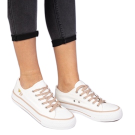 Baskets féminines classiques brun blancs blanche