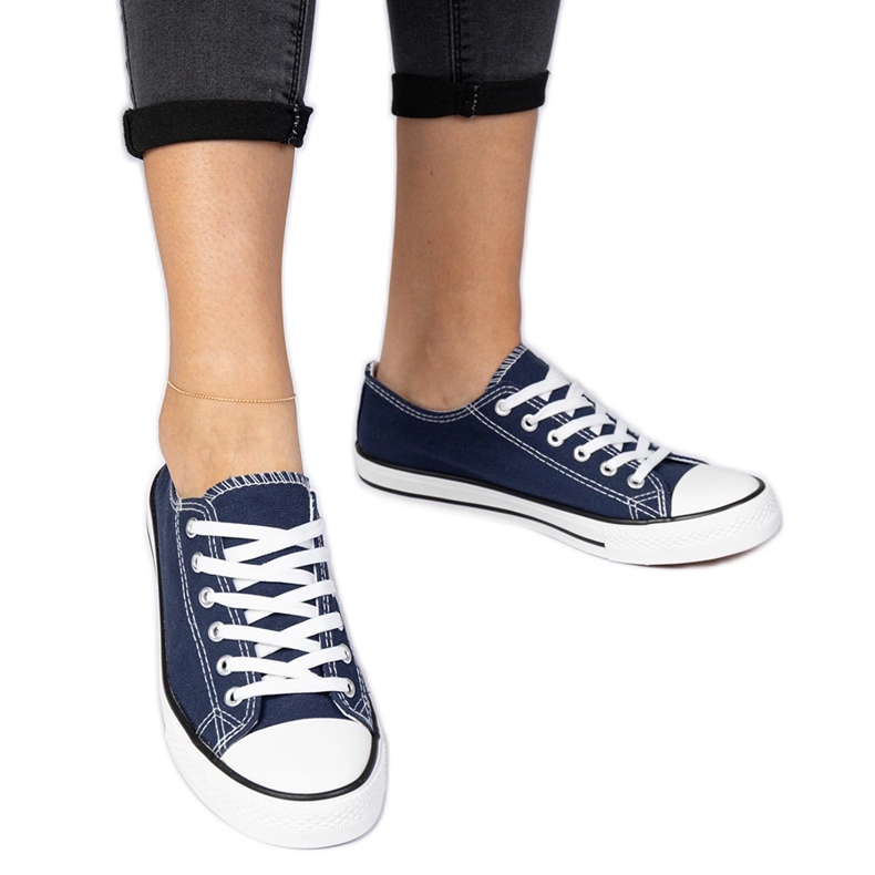 Navy Classic Women's Sneakers bleu