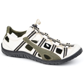 Olivier Chaussures de vélo en cuir masculin 262 kz blancs avec vert