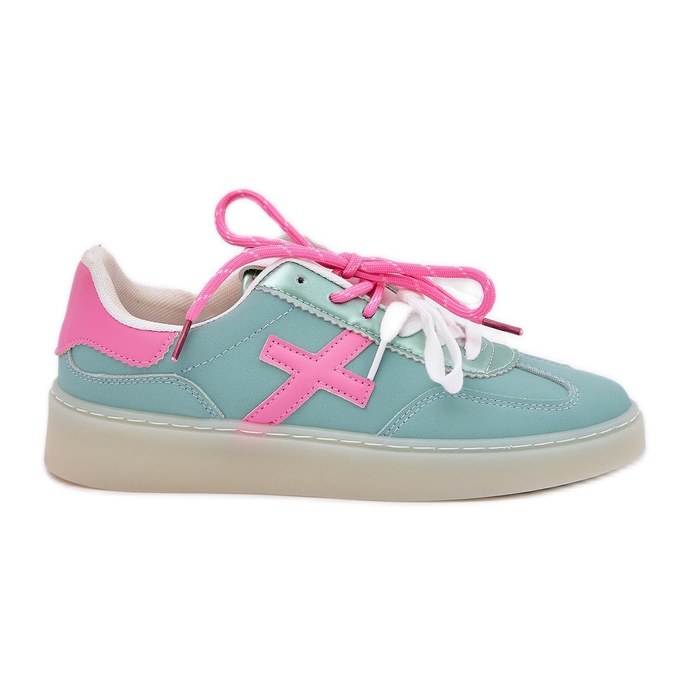Chaussures de sport féminines basses avec imprimé léopard-rose à la menthe