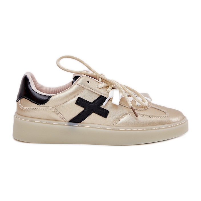 Chaussures de sport féminines basses dorées d'or Chaussures de sport féminines basses dorées d'or