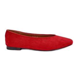 Ballerines classiques avec éco daim rouge