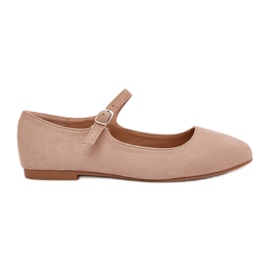 Ballerines avec une courroie eco beige
