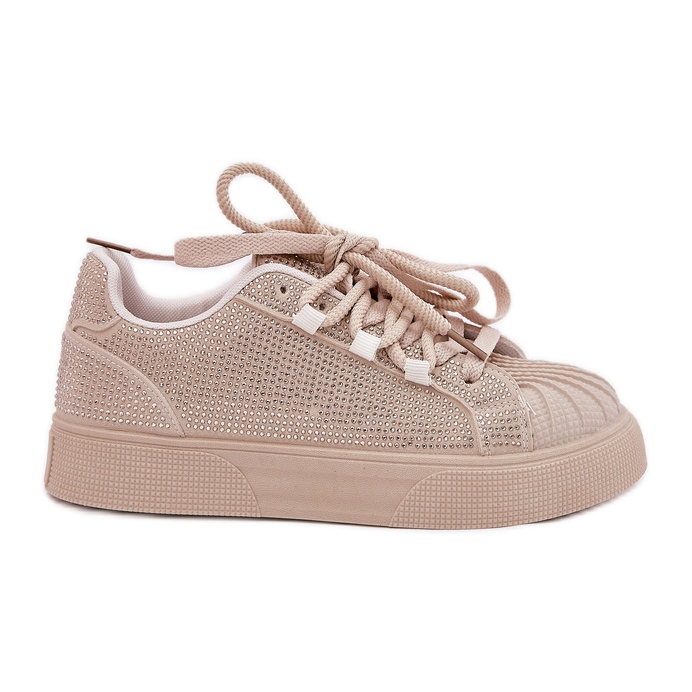 Baskets pour femmes avec décoration sur la plate-forme beige Baskets pour femmes avec décoration sur la plate-forme beige