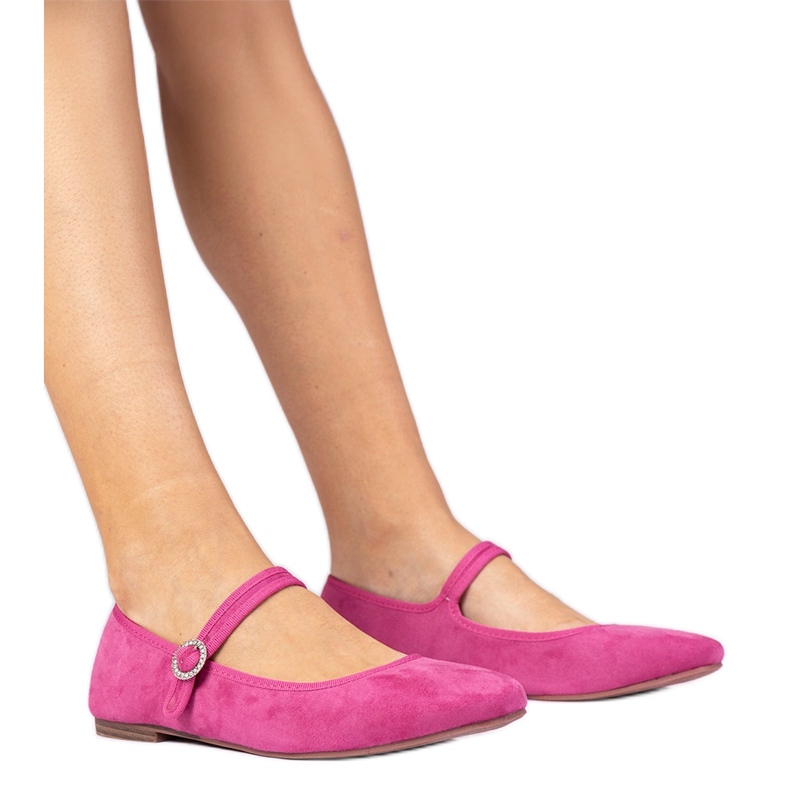 Ballerines roses d'Ekozamsz avec des zircons