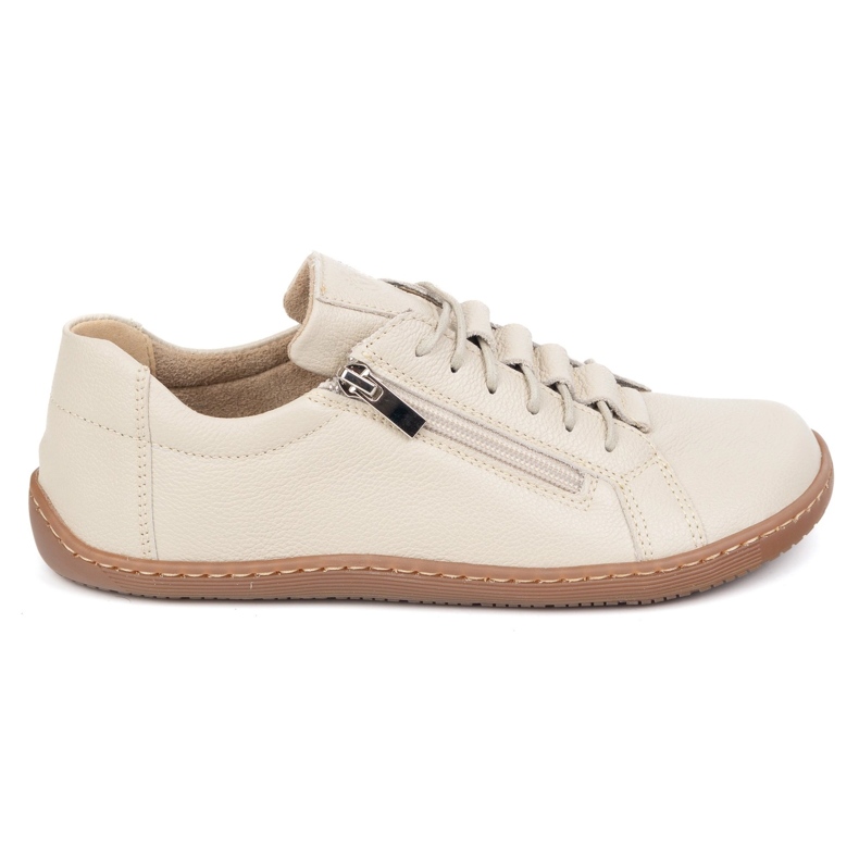 Olivier Chaussures minimalistes Femmes en cuir pieds nus 1242 beige