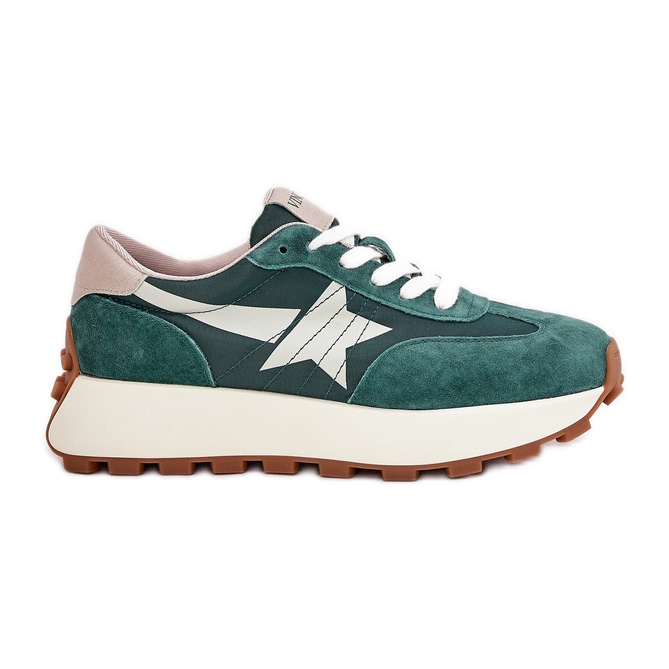 Chaussures de sport en daim féminin sur la plate-forme Vinceza 66720 verte Chaussures de sport en daim féminin sur la plate-forme Vinceza 66720 verte