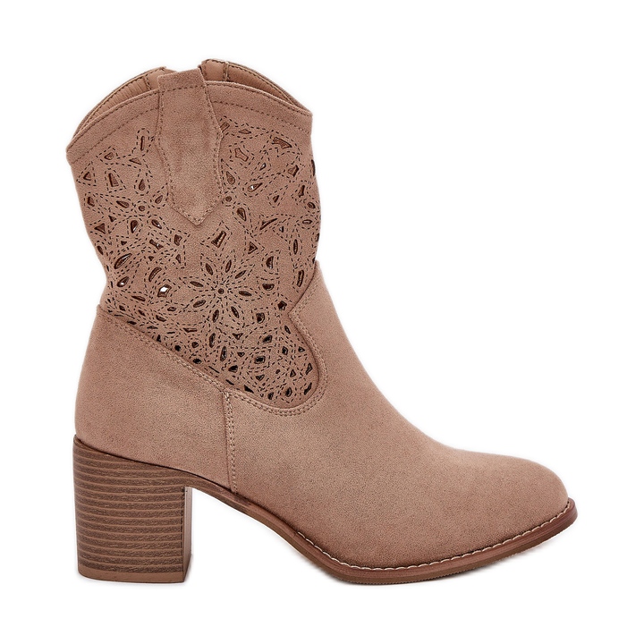 Bottes ouvertes Boots High Talons S.Barski Hy51-125 Beige