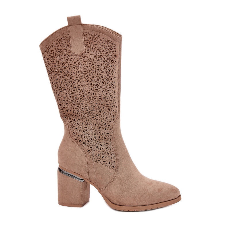 S.Barski Bottes ouvertes Cowboy à moitié-mollet S. Barski Hy51-238 Beige