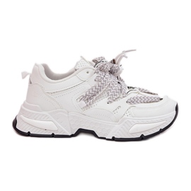 Sneakers Chaussures de sport pour femmes avec double laçage blanc