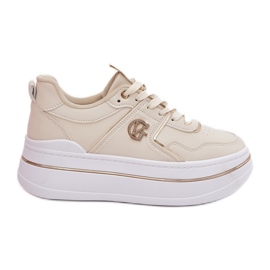 Chaussures de sport pour femmes sur la plate-forme beige Chaussures de sport pour femmes sur la plate-forme beige