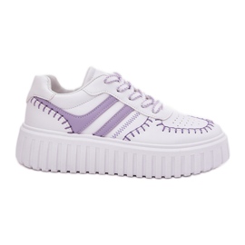 Baskets à plateforme pour femmes, violet