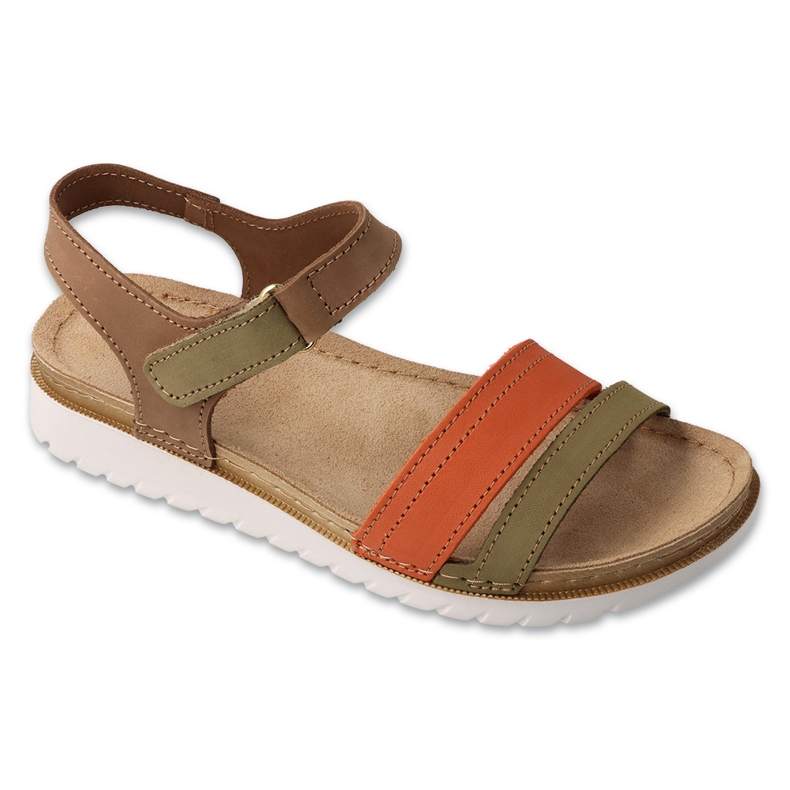 Sandales en cuir féminines de Befado 158d291 marron brun Sandales en cuir féminines de Befado 158d291 marron brun