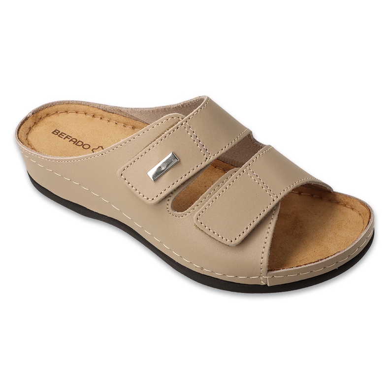 Befado Women's Leather Slippers 158d282 Beige