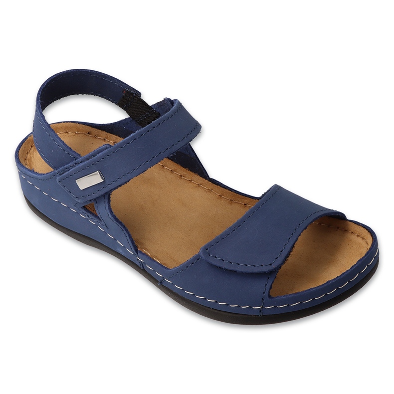 Sandales en cuir féminines Befado 158d287 bleu marine