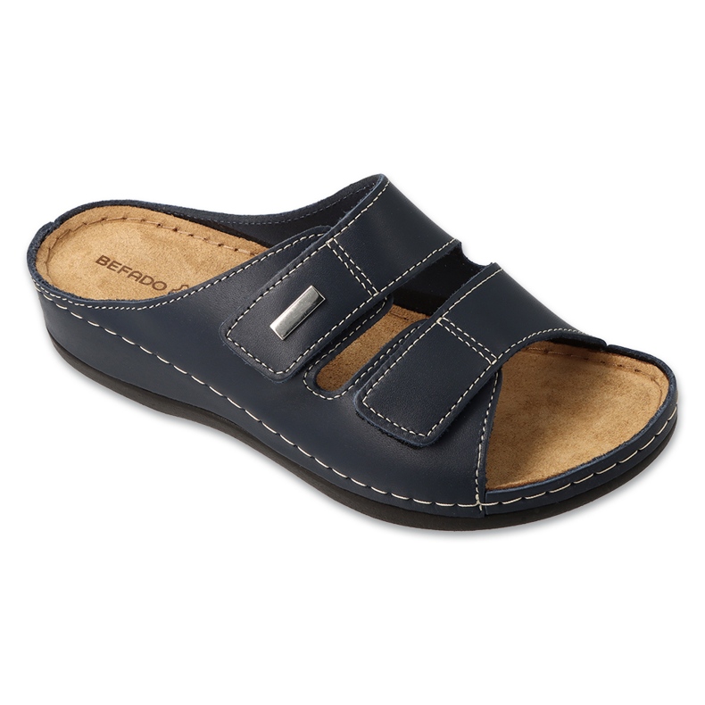Befado Béfadoue de cuir féminine Béfado 158d284 bleu marine