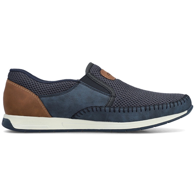 Chaussures masculines confortables Muis de marine Rieker 11954-14 bleu