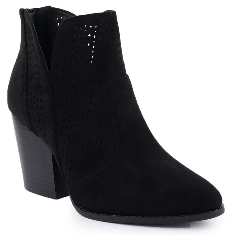 S.Barski Bottes de daim des femmes sur le stand de travail noir Black S. Barski HY51-060 le noir