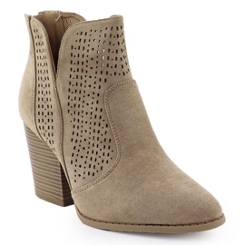 S.Barski Bottes de daim féminin sur l'OpenWork Post S. Barski HY51-060 beige