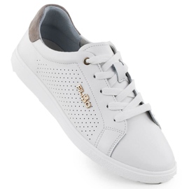 Chaussures de sport en cuir White Filippo DP6738 blanc