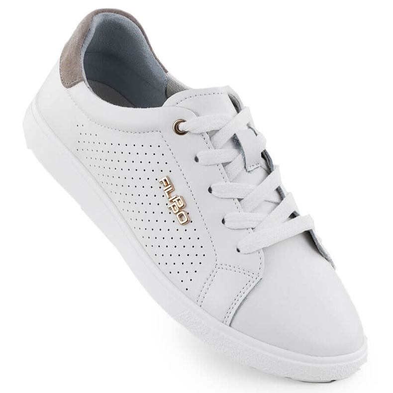 Chaussures de sport en cuir White Filippo DP6738 blanche Chaussures de sport en cuir White Filippo DP6738 blanche