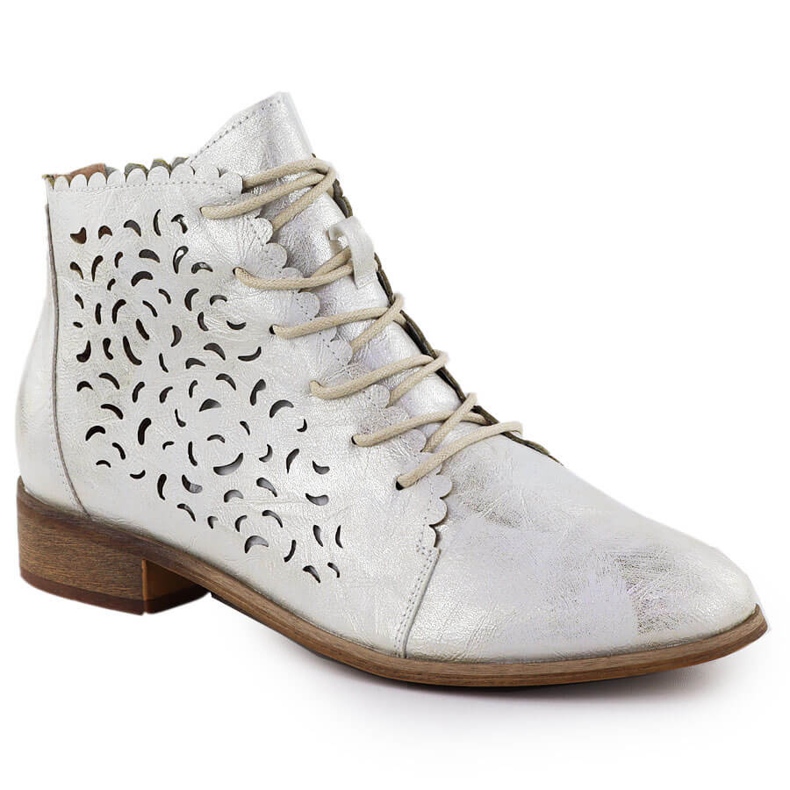 Boots ouverts pour femmes Potocki plaqué or blanc 25-12646 blanche Boots ouverts pour femmes Potocki plaqué or blanc 25-12646 blanche