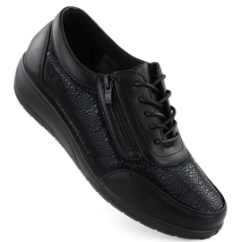 Chaussures de sport féminin avec un curseur confortable UniSoft 9017 Black confortable noir