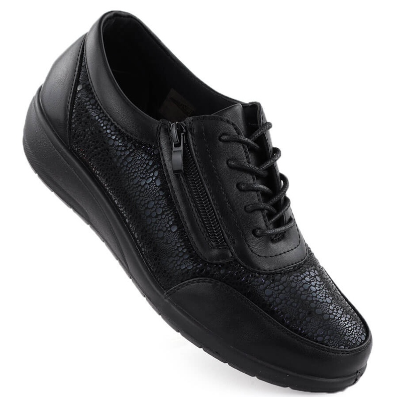Chaussures de sport féminin avec un curseur confortable UniSoft 9017 Black confortable le noir