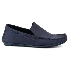 Olivier Moocasins en cuir masculin 700knt Noms Nubuk bleu