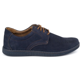 KOMODO Chaussures en cuir masculin décontractées 933 / l / 2 bleu marine