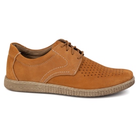 KOMODO Chaussures en cuir masculin décontractées 933 / l / 2 grossières orange KOMODO Chaussures en cuir masculin décontractées 933 / l / 2 grossières orange