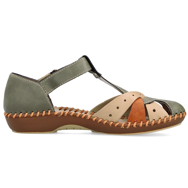 Sandales confortables pour femmes pour velcro, doigts verts intégrés Rieker M1655-54